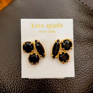 Authentic New Kate Spade Black gold earrings Cute